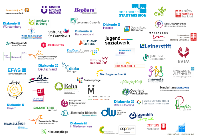 Logowall aller aktuellen Mitgliedsorganisationen des vediso